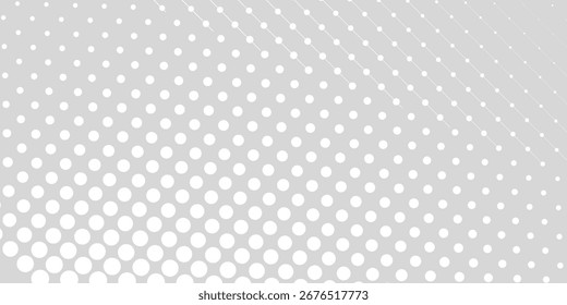 Dot white gray wave light technology texture background. halftone modern background dotted