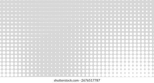 Punkt weiße graue Welle Licht Technologie Textur Hintergrund. moderner Halbtonhintergrund gepunktet