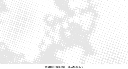 Dot white gray wave light technology texture background. halftone modern. vector ilustration