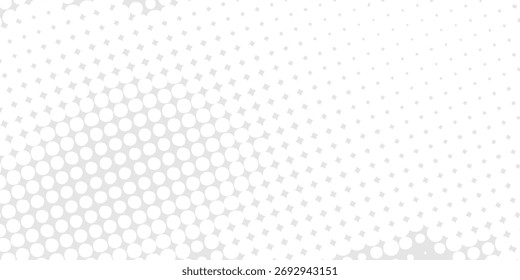 Punkt weiße graue Welle Licht Technologie Textur Hintergrund. halbtonmodern. Vektorgrafik