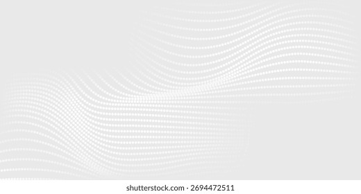 Dot white gray wave light technology texture background. Abstract big data digital concept. 3d rendering.