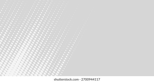 Punkt weiße graue Welle Licht Technologie Textur Hintergrund. Abstraktes digitales Big Data Konzept. Morgengrauen