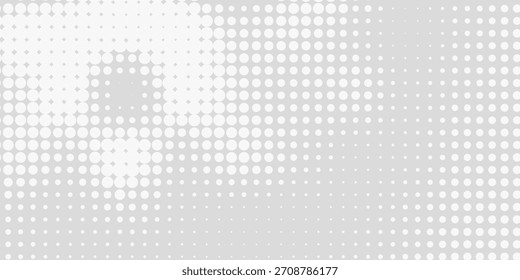 Fundo de textura da tecnologia da luz da onda cinza branca do ponto. Resumo conceito digital de big data moderno pontilhado. Ilustração vetorial