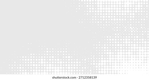 Dot white gray wave light technology texture background. halftone modern design vector eps10