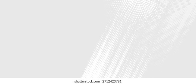 Punkt weiße graue Welle Licht Technologie Textur Hintergrund. Abstraktes digitales Big Data Konzept.