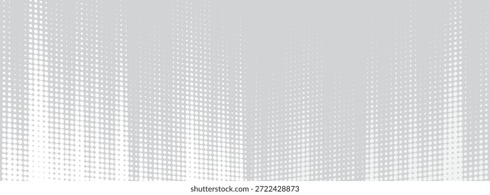 Dot white gray wave light technology texture background. Abstract big data digital halftone