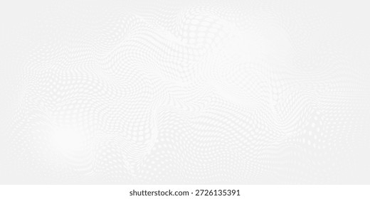 Dot white gray wave light technology texture background. Abstract big data digital concept. 3d rendering.