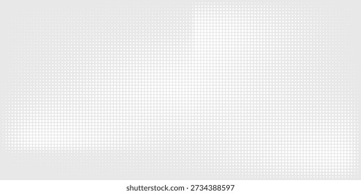 Punkt weiße graue Welle Licht Technologie Textur Hintergrund. Abstraktes digitales Big Data Konzept. Vektorgrafik.