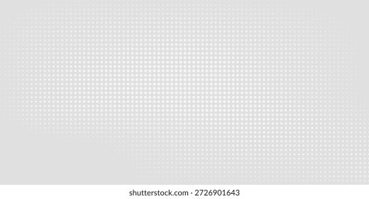 Punkt weiß auf grauem Hintergrund mit Wellenlichttechnologie-Texturhintergrund. Abstraktes Pop-Art-Big-Data-Modell