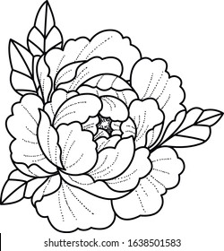 Dot Work Peony Art Work Flash Tattoo