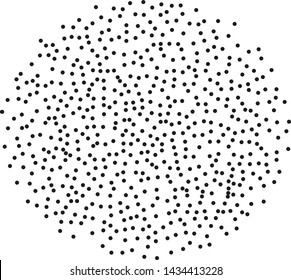 Dot work sphere. Pointillism style. Vintage engraved ball. Chaotic halftone circle vector logo symbol. Abstract dotted globe illustration on white background. Vector splatter of calligraphy ink
