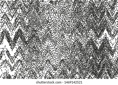 Dot work sphere. Pointillism style. Vintage engraved ball. Chaotic halftone circle vector logo symbol. Abstract dotted globe illustration on white background. Vector splatter of calligraphy ink
