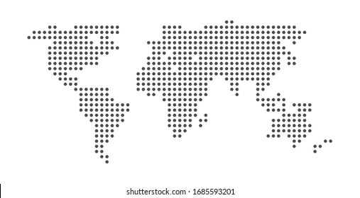 dot of world map illustration. atlas globe background. isolated global continent. planet earth silhouette.