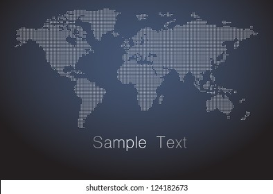 Dot World Map Vector