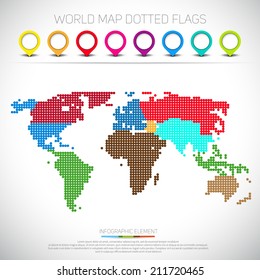 Dot World maps and globes business background. Vector