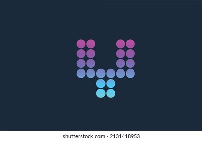 dot Y pink blue alphabet letter logo icon design. Creative template for business and company 
