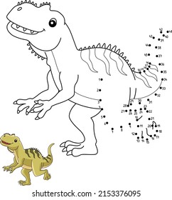 Dot To Dot Yangchuanosaurus Dinosaur Isolated 
