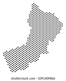 Dot Yemen map. Vector geographic plan. Cartographic concept of Yemen map organized of sphere dots.