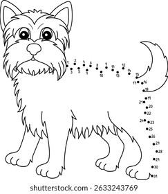 Dot to Dot Yorkshire Terrier Dog Animal isolado 