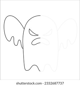 Dot to Dot Zombie Halloween Isolated Coloring Page. Vector Halloween dot-to-dot and color activity with cute kawaii ghost. Autumn holiday connect the dots game for children with funny spook. 