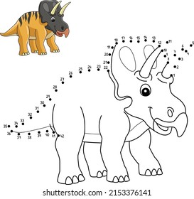 Dot to Dot Zuniceratops Dinosaur Coloring Page 