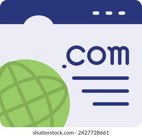 dot-com or web site address vector icon design, Webdesign and Development symbol, user interface or graphic sign, website engineering illustration, The domain com concept