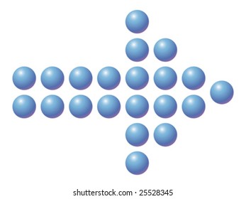doted arrow made of shiny balls