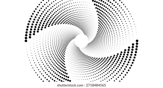 Ilustración vectorial dibujada a mano espiral punteada 