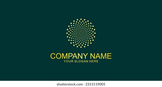 Doted spiral logo design with unique concept| premium vector