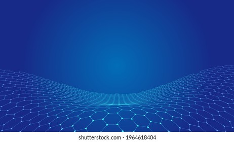 Dot-Line verbindet sechseckige Honigwabenwabenkombination mit technologischem Hintergrund