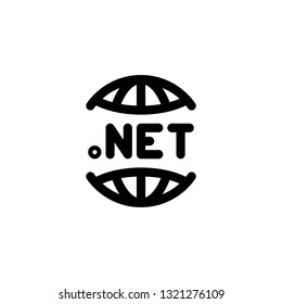 dotnet icon with Line style vector illustration. development Software. web site icon