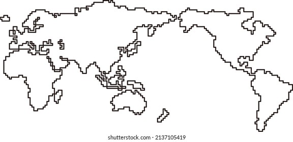 A dot-picture style world map.