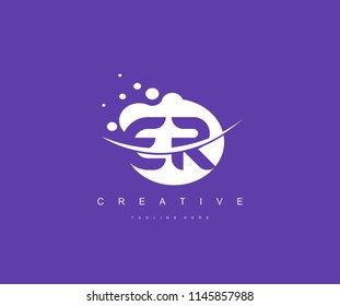 Dots Abstract ER Letter Swoosh Logo Design