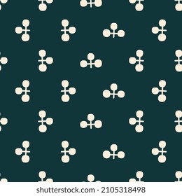 dots abstract geometric hand drawn flower on a deep blue background, floral seamless pattern background doodle design, wallpapers decor, wrapping paper, fabric surface, textile endless print, eps vector