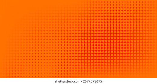 Dots abstract halftone orange color pattern gradient texture with technology digital modern
