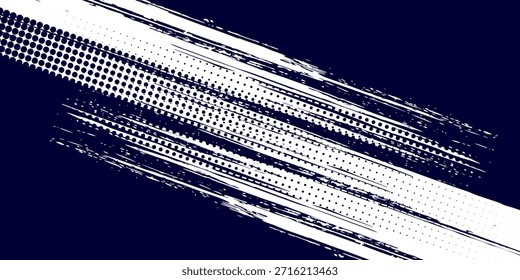 Fondo abstracto de la textura del grunge del gradiente del patrón del color azul blanco de los puntos. Puntos de arte pop comics estilo deportivo arte moderno abstracto simple