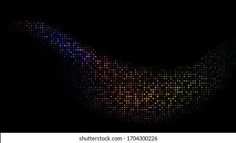 Puntos abstractos los círculos iluminan el rojo azul, el naranja y el verde en fondo degradado