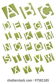 Dots alphabet letters icon symbol set EPS 8 vector, grouped for easy editing. No open shapes or paths.