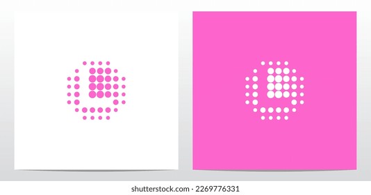 Dots Alphabet In The Middle Letter Logo Design L