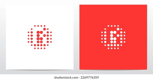 Dots Alphabet In The Middle Letter Logo Design R