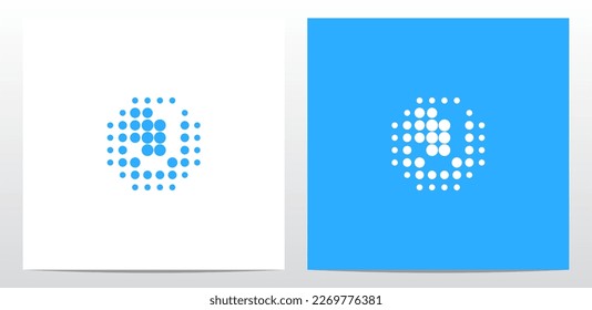 Dots Alphabet In The Middle Letter Logo Design J