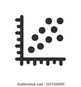 Icono de análisis de puntos sobre fondo blanco