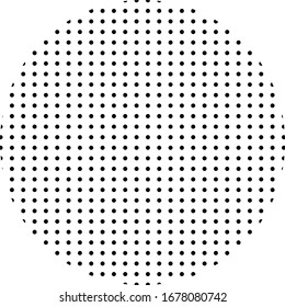 Dots array in form of circle, halftone imitation