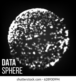Dots Array And Lines. Vector Illustration. Big Data Visualization Abstract Vector Background. Circles And Particles. Vector Illustration. 
