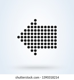 Dots arrow in flat style on white background.