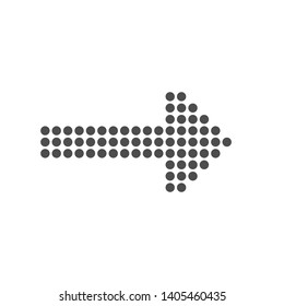 Dots Arrow icon. Black dots arrow, direction cursor click element Vector illustration