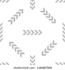 Dots arrow icon seamless pattern on white background. Flat design. Vector Illustration