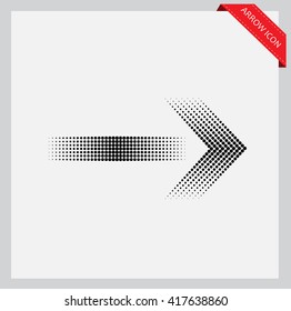 Dots arrow icon.Halftone arrow.Arrow icon vector.