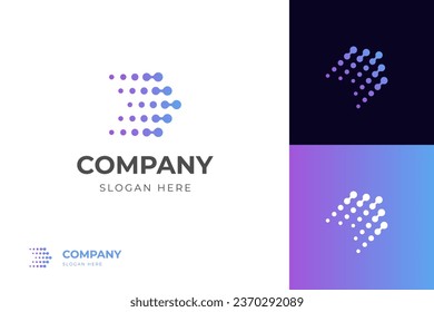 dots arrow tech logo icon design. fast technology growing up logo symbol for access delivery vector logo template