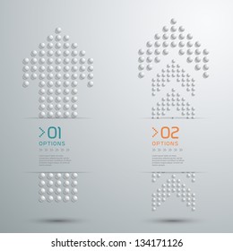 dots arrows orange and blue color / can be used for infographics / numbered banners / graphic or website layout vector
